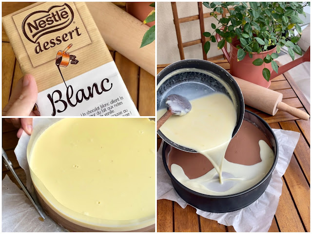 Couche de chocolat blanc entremet - Pâtisserie