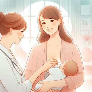 A lactation consultant helps a parent position their baby for better breastfeeding.