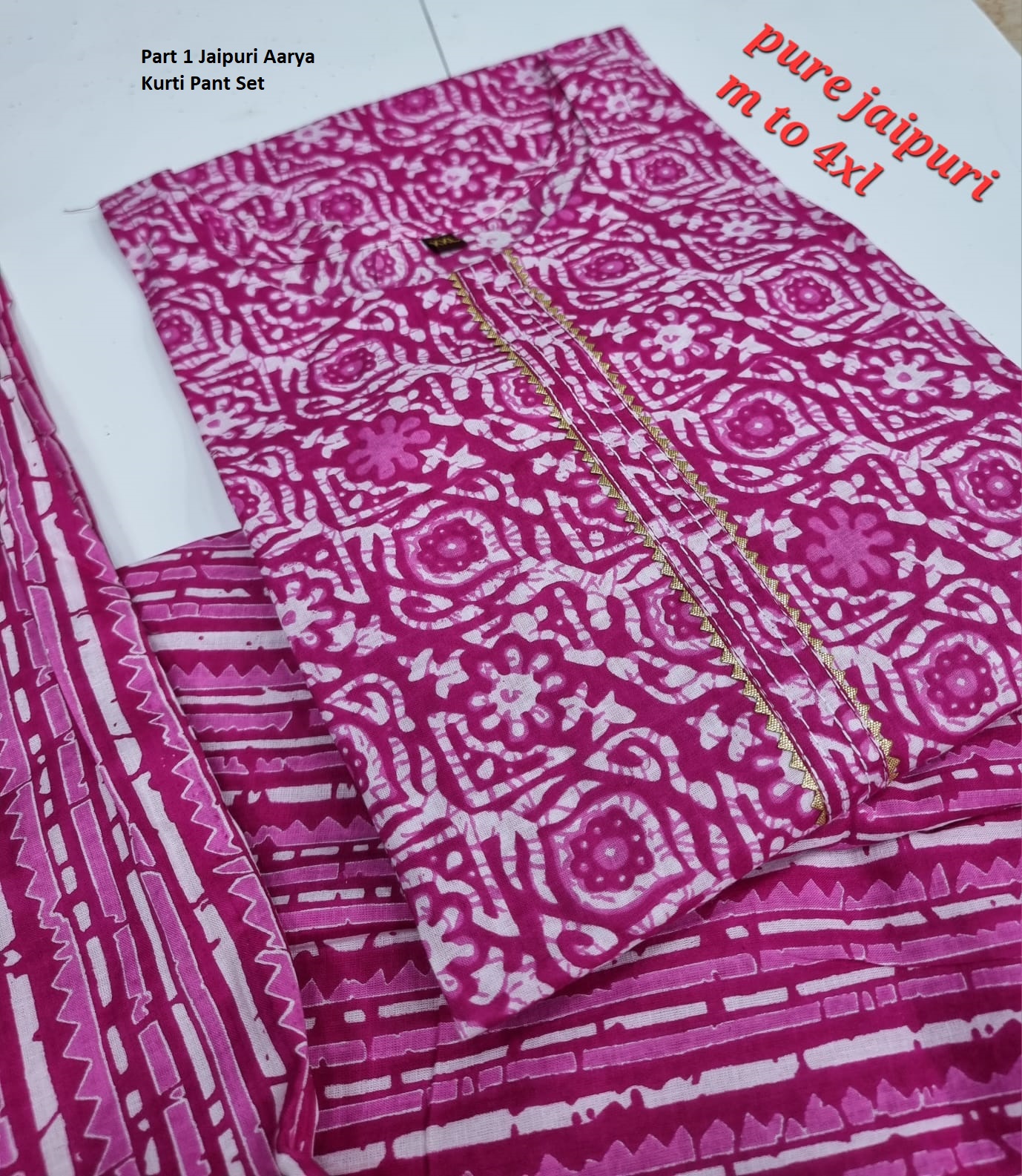 Aarya Part 1 Jaipuri Designer Kurtis Pant Set Catalog Lowest Price
