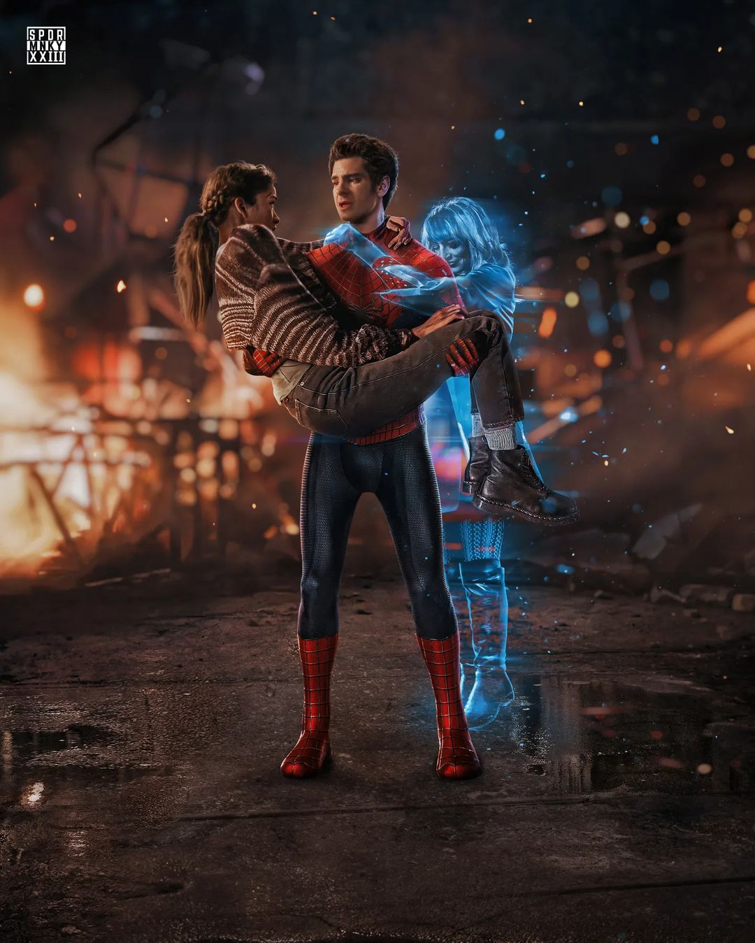 O Homem-Aranha de Andrew Garfield finalmente se reúne com Gwen Stacy em um  pôster tocante para fãs de filmes da Marvel