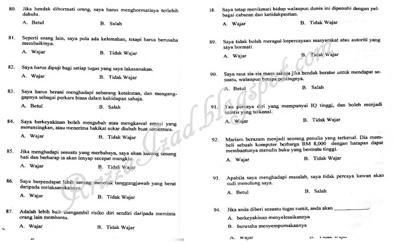 Soalan Soalan Insak - Bca Contoh