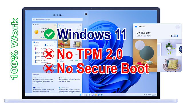 Install Windows 11 without TPM 2.0 and Secure Boot  If your pc doesn’t have TPM version 2.0 and Secure Boot option in BIOS generally you can't install Windows 11 in your Desktop or Laptop.  Follow this video to install Windows 11 in Any Kinds of PC  UEFI or Legacy Mode.   Install Windows 11 Without TPM 2.0 Without Secure Boot   Required Software -  Pen Drive (8 GB or more)  Rufus Software: https://it-hasan.blogspot.com/2021/01/rufus-usb-boot-loader.html Windows 11 iso: https://it-hasan.blogspot.com/2022/02/windows-11-download.html