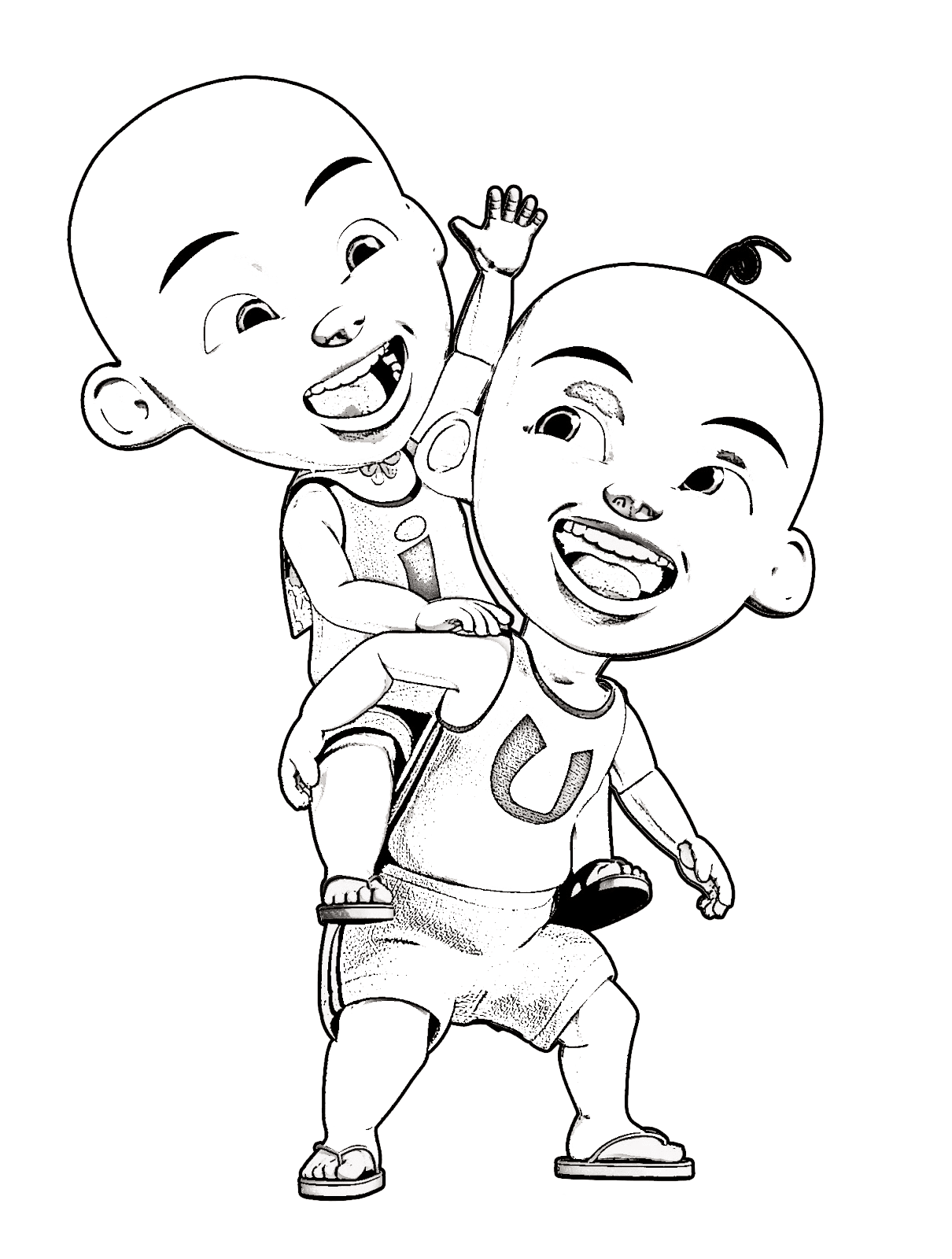  Gambar  Mewarnai  Upin Ipin Untuk  Anak  PAUD dan TK 