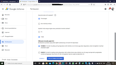 Cara Mengisi Formulir Pengisian Pajak Penghasilan dari YouTube di Google AdSense