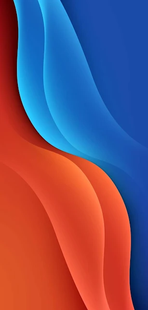 Phone Wallpaper: Abstract, Tide Twist, Blue, Orange