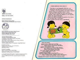 Folia de feijão | Edição em formato de Peça de Teatro | Luís Camargo | Editora: Abril Cultural | Coleção: Taba (Histórias e Músicas Brasileiras) | Volume: 7 | 1982 - 1984 | Encarte do Disco |