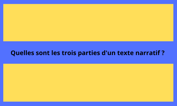 Quelles sont les trois parties d'un texte narratif ?