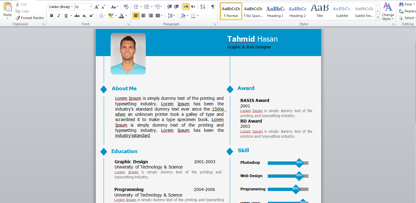 Download Curriculum Vitae-CV Resume Templates 2015