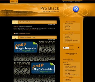 Pro Black Blogger Template