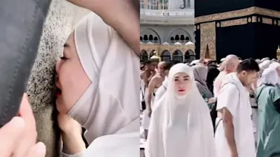 Mualaf, Celine Evangelista Nangis Cium Ka'bah: Aku Bersaksi Bahwa Tidak Ada Tuhan Selain Allah