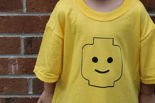 Lego minifigure head t shirt diy