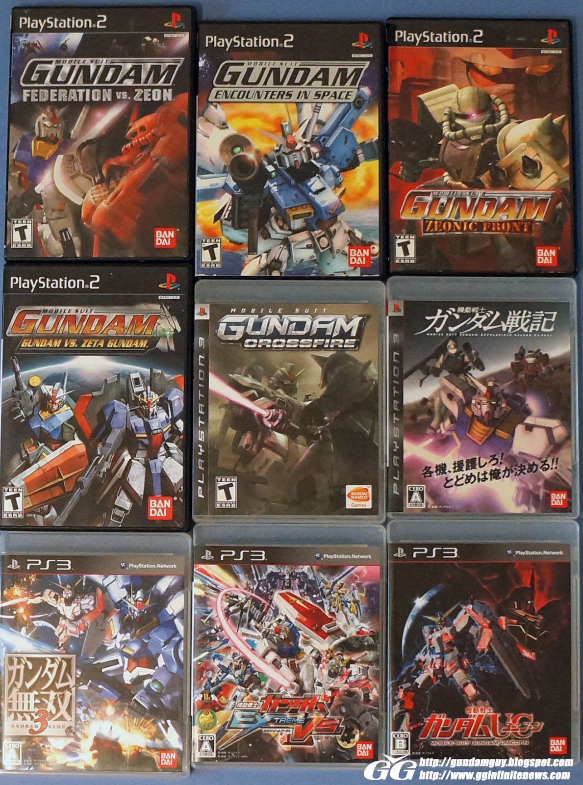 GUNDAM GUY: Gundam Game Collection - My Collection PS2/PSP/PS3