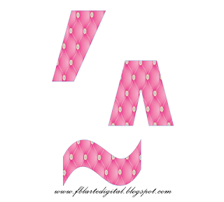 Alfabeto con Corona Dorada y Rosa. Pink Alphabet with Golden and Pink Crown.