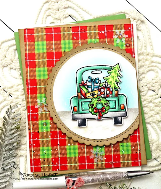 Holiday Haul Card by Larissa Heskett for Newton's Nook Designs using Holiday Haul, Circle Frames Die Set and Christmas Time Paper Pad