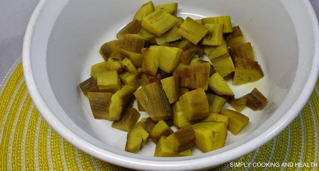 Boiled plantain pieces