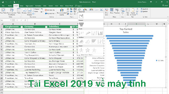 Tải Excel 2019 về máy tính, laptop windows 10 64bit miễn phí c