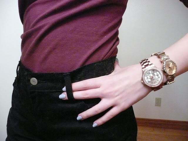 two watches rose gold silver outfit