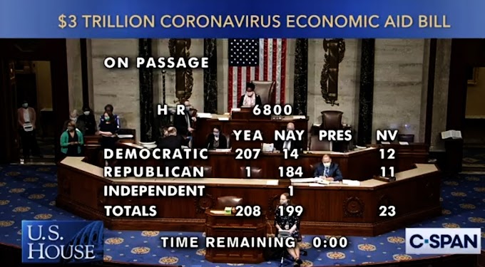 U.S. House approves new stimulus payments, billions for states, in massive coronavirus bill