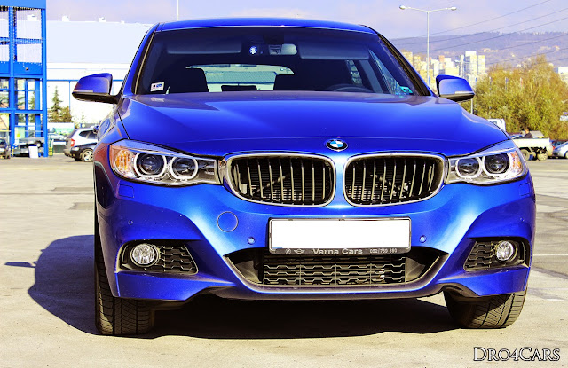 BMW 3 Series GT in Metallic B45 Estoril Blue; front view. 