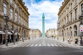 Dimanche à Paris : Place Vendôme depuis la rue de Castiglione - Ier