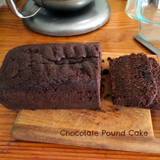 Chocolate Pound Cake:  A rich, chocolaty, dense cake in loaf form.  A great dessert, or have a slice with your morning coffee.