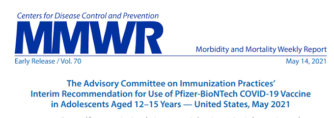 Recomendação Provisória do CDC para o uso da vacina Pfizer-BioNTech em Adolescentes 