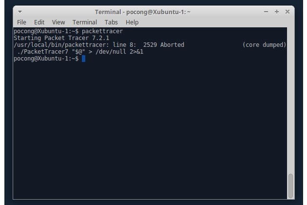 Cisco Packet Tracer di Linux Error