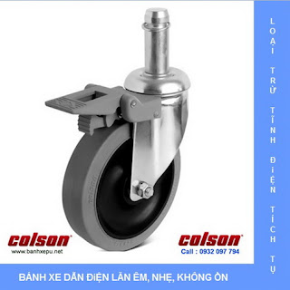 Bánh xe đẩy cao su Performa dẫn điện chịu tải trọng 114kg www.banhxepu.net