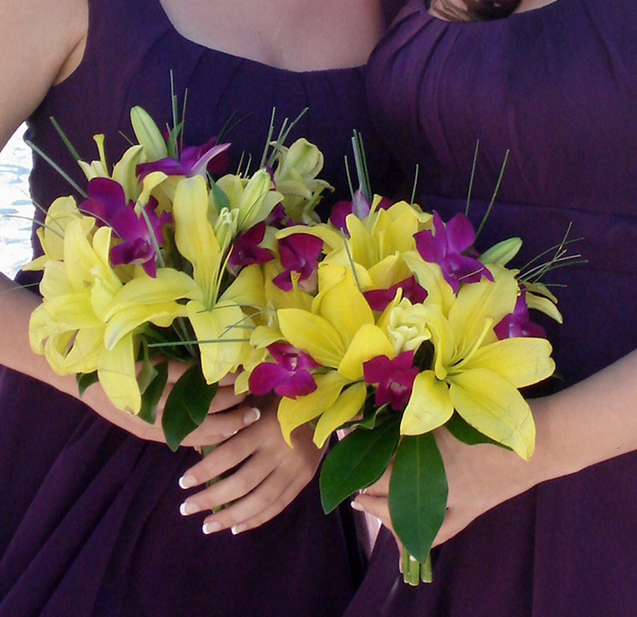 Purple and Yellow Bouquets