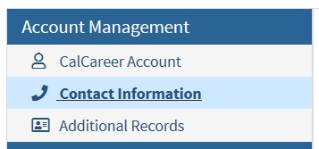 Account Management button on CalCareers