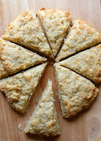 Coconut Banana Bread Scones with Lime Glaze