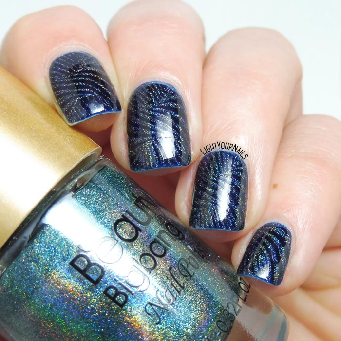 Nail art stamping blu e olografico blue and holo stamping nail art #nailart #stamping #lightyournails #beautybigbang #pupa #majordijit