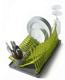 collapsible dish drainer, green