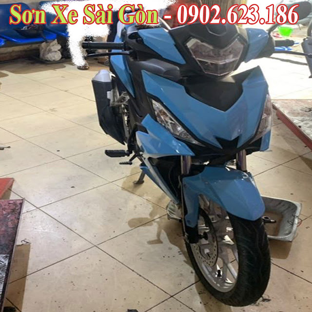 Sơn xe máy Honda Winner màu xanh nitron cực đẹp