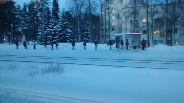 Parada de autobús en Finlandia