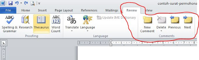 Cara Memberi dan Menghapus Comment Di Ms Office Word