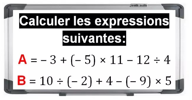 Les nombres relatifs en écriture décimale maths 4éme exercice 6