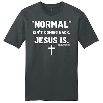 Normal isn't coming back Jesus is Revelation 14 Christian t-shirt for men