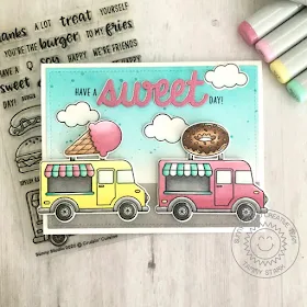 Sunny Studio Stamps: Cruisin' Cuisine Plane Awesome Sweet Word Die Everyday Card by Tammy Stark