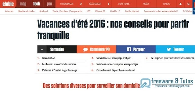 Le site du jour : solutions de surveillance du domicile pendant vos vacances