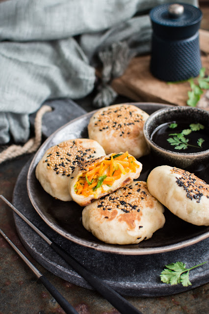 Brioches vapeur aux légumes à la poêle