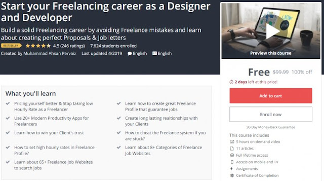 [100% Off] Start your Freelancing career as a Designer and Developer| Worth 99,99$