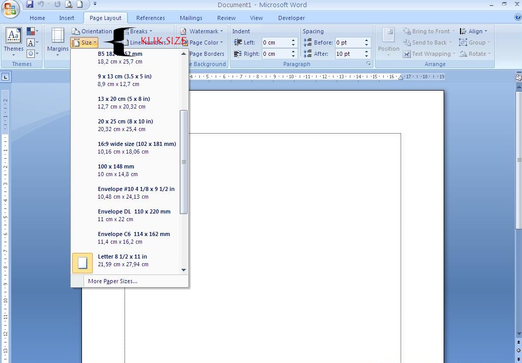 Sinau Dewe: Cara Membuat Default Ukuran Kertas Pada MS Word