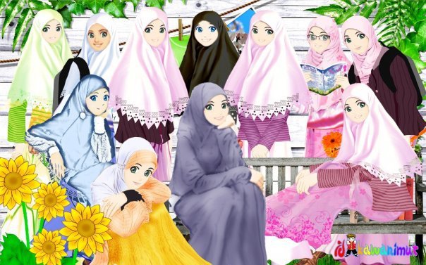 Gambar Kartun Keluarga Muslim