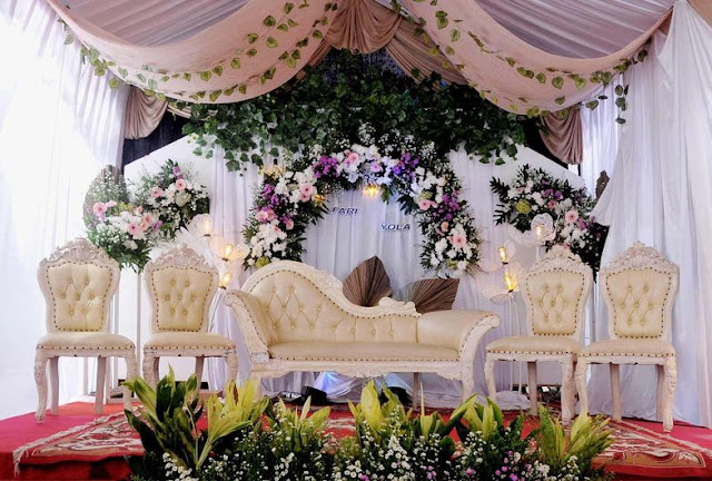 Dekorasi backdrop pernikahan minimalis bekasi
