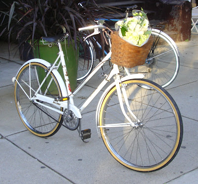 white Raleigh three speed