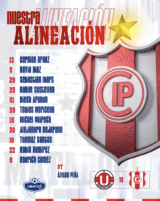 Alineaciones de Universitario de Vinto vs Independiente