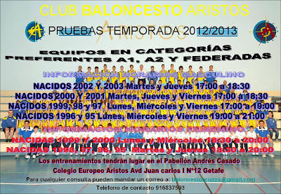 Pruebas de acceso a Baloncesto Aristos - 2012