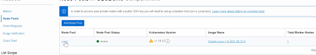 OKE Node pool
