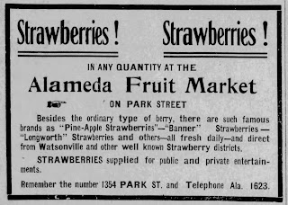 Newspaper ad for Banner strawberries, 1911